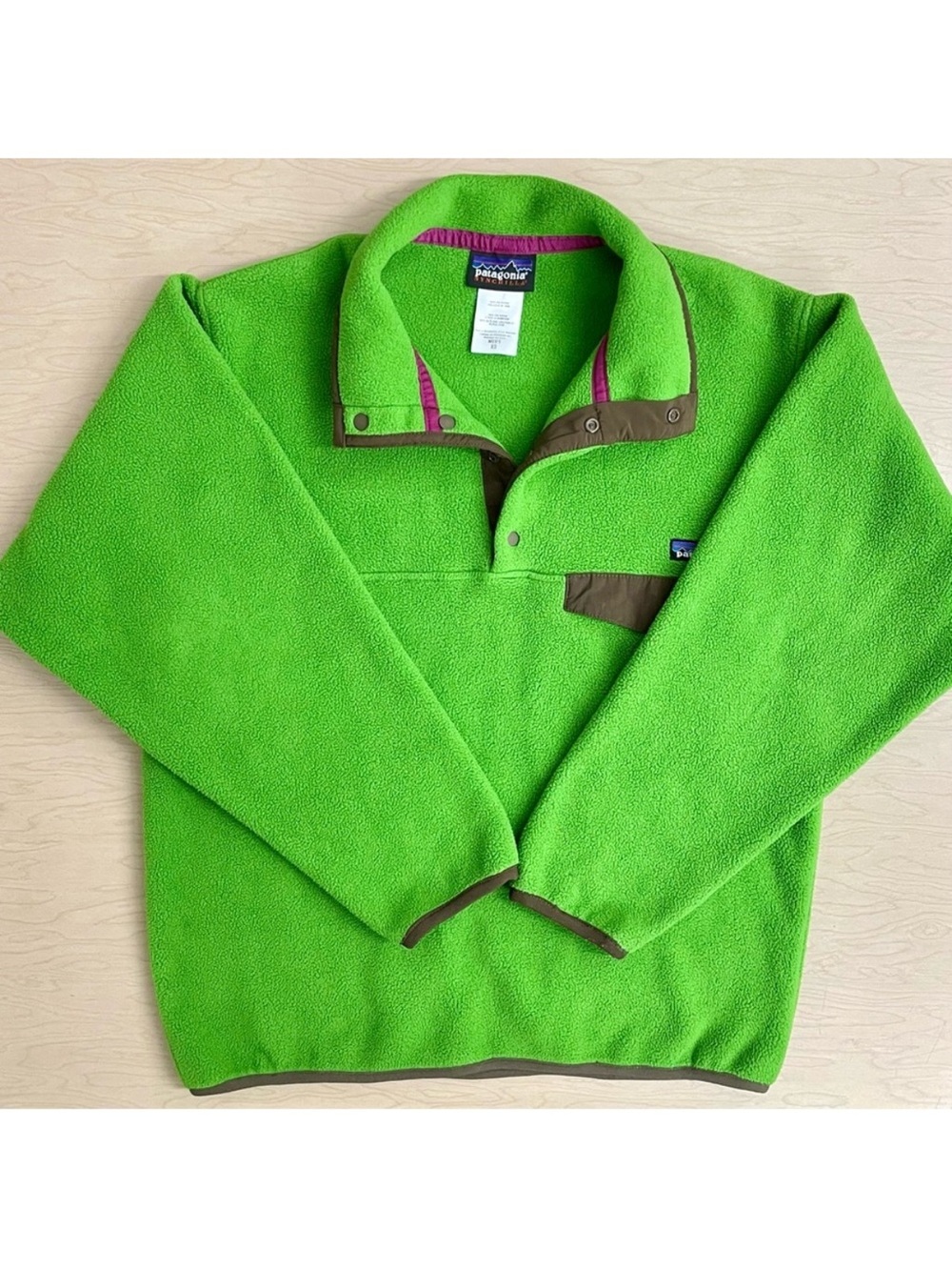 Patagonia Synchilla Fleece Mens XS Snap-T Pullover Fennel Green Brown Fall 2011